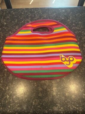 Striped Multicolor Neoprene Travel Tote - by byp